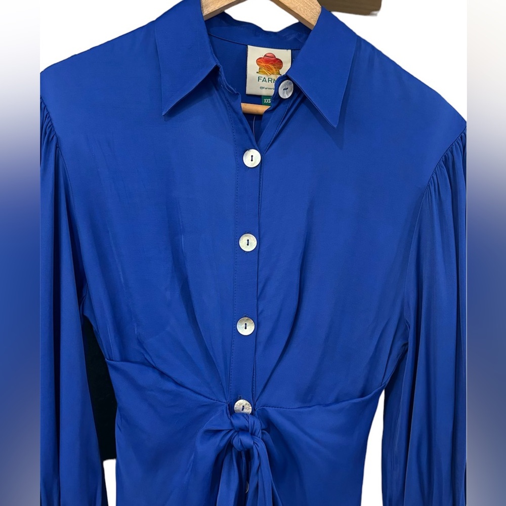 Farm Rio Long Sleeve Beaded Waist Belt Shirtdress
Blue XXS - Picture 4 of 7